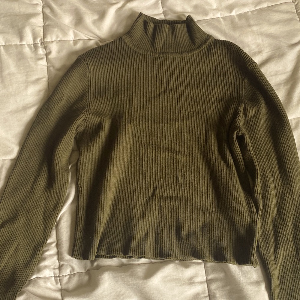 dark green long sleeve turtle neck